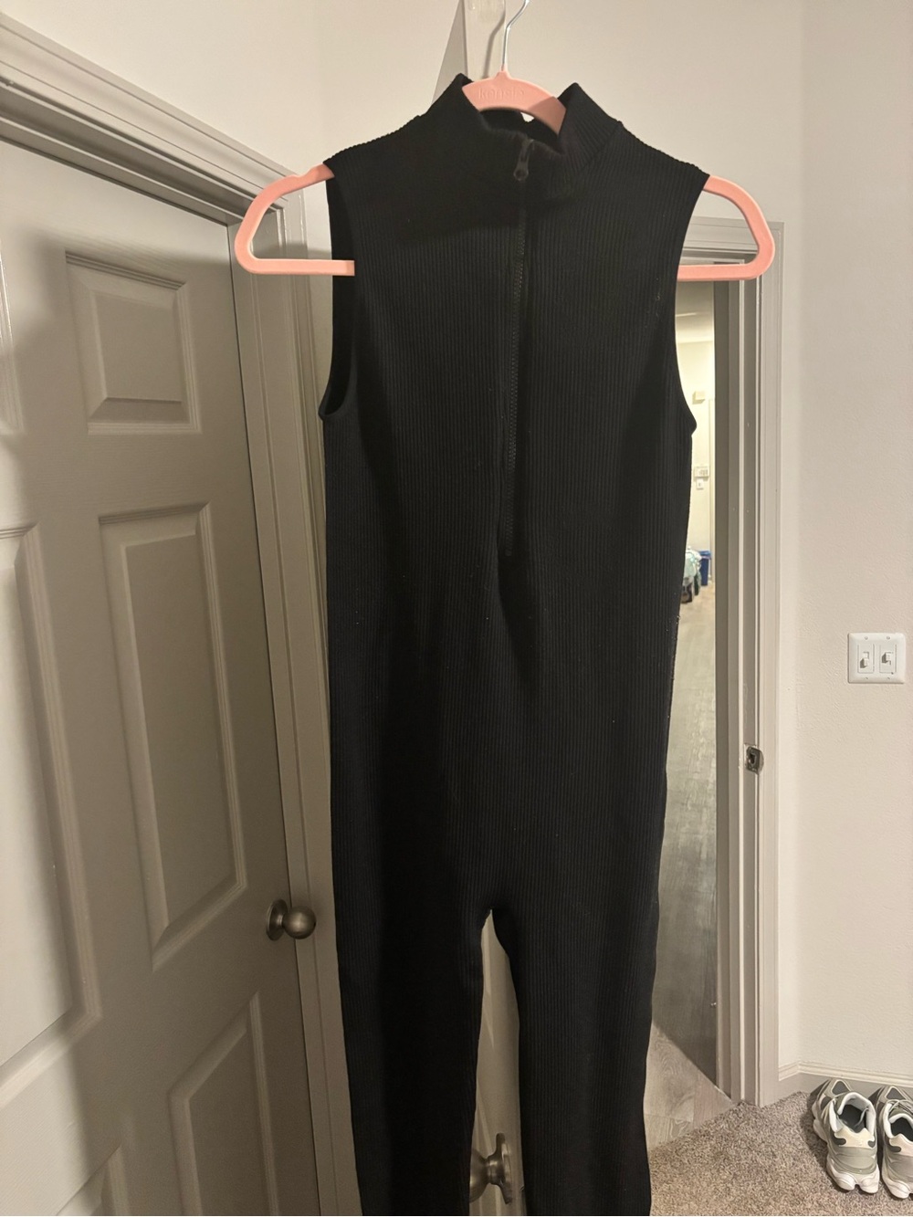 Fashion Nova Black Ribbed Sleeveless Jumpsuit